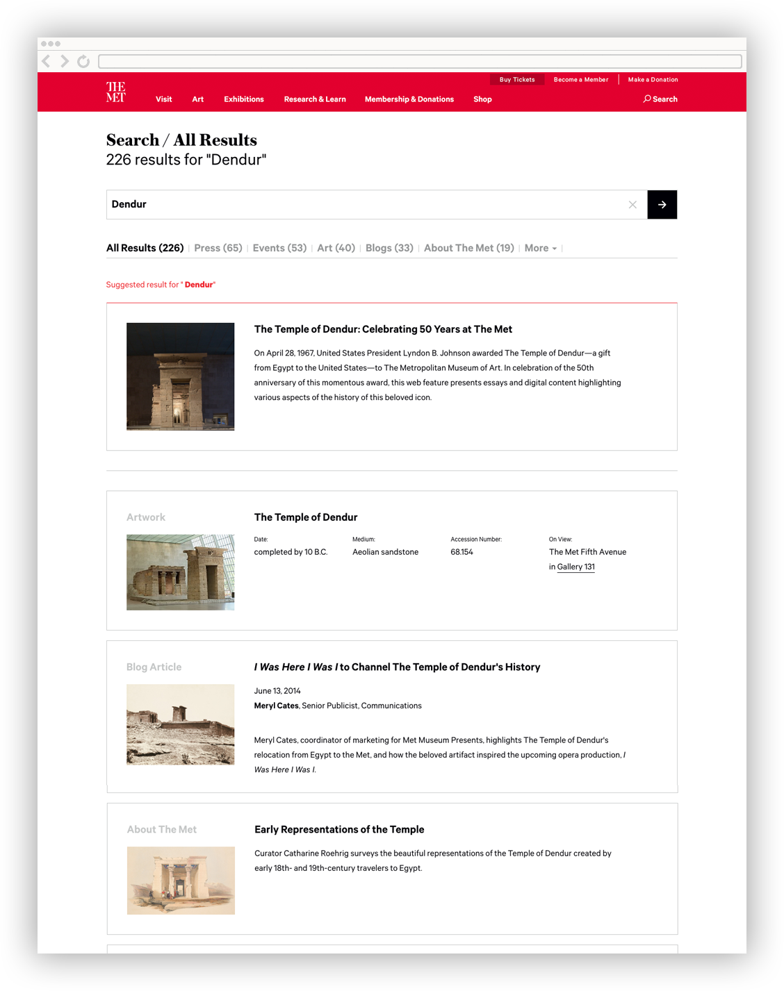 The Met - Site Wide Search